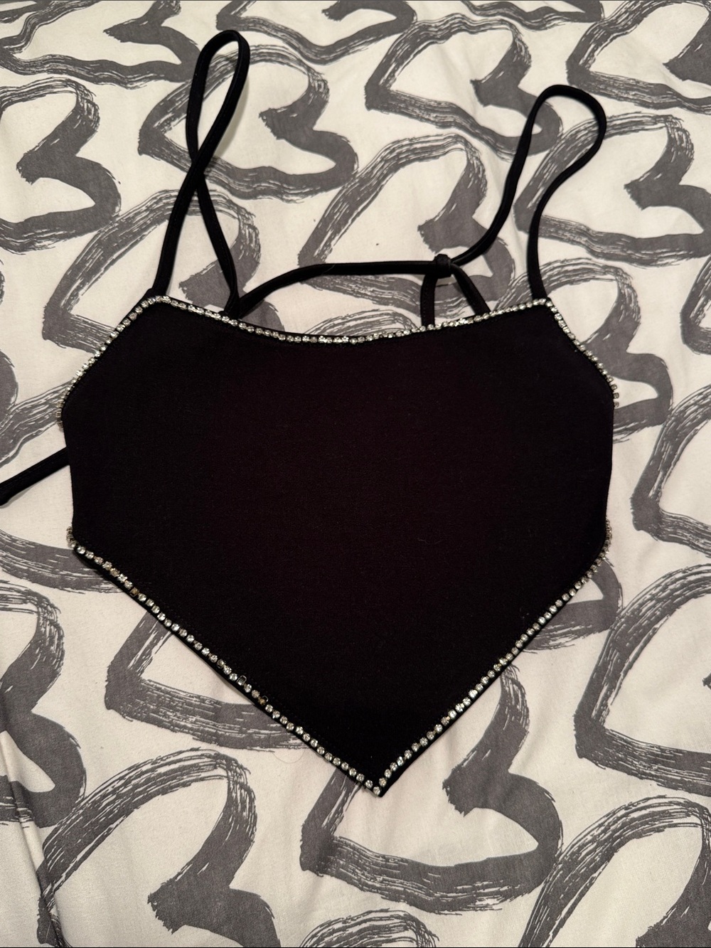 superdown Black Strappy Crop Top